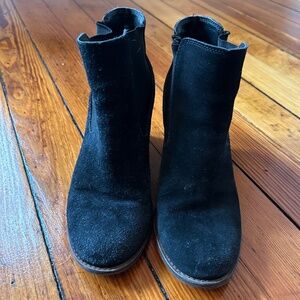 Women's Lucky Brand Yameena Pull On Wedge Ankle Boots Booties Size 8.5 Black